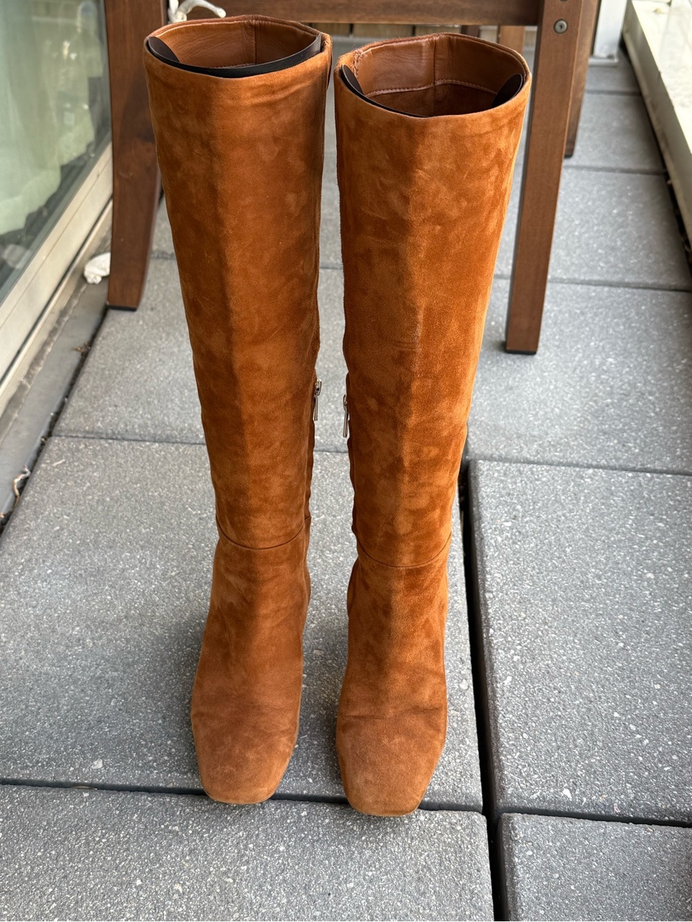Sam Edelman Cognac Brown Suede Tall Knee-High Boots Size 7